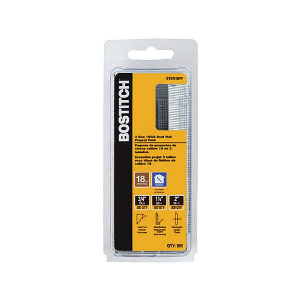 Bostitch BTBN18PP Brad Nails with Bright Finish, 18-Gauge, 900 Count