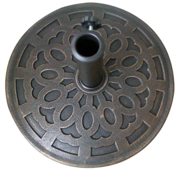 Four Seasons Courtyard 852007 Composite Umbrella Base, Bronze, 18" Diameter