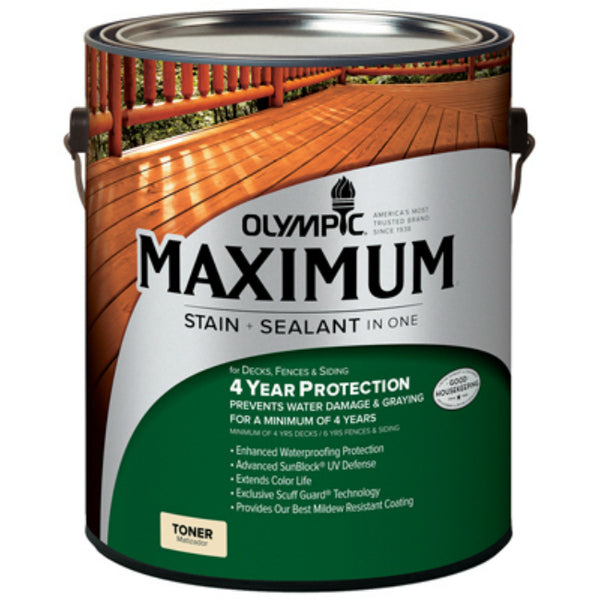 Olympic 56503A/01 Maximum Solid Color Stain & Sealant, 1 Gallon