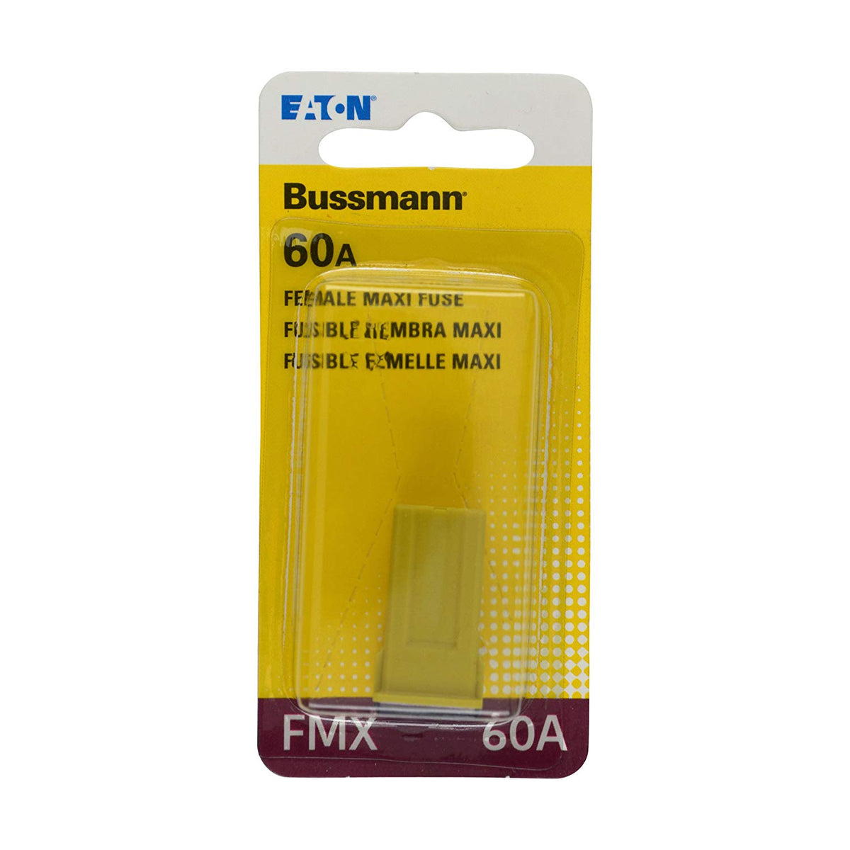 Bussmann BP/FMX-60-RP Female Maxi Fuse, Yellow, 60 Amps