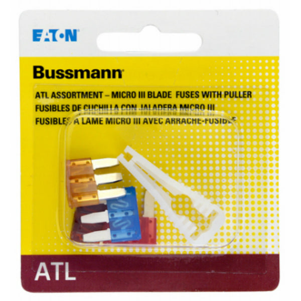 Bussmann BP/ATL-A4-RPP Micro III Blade Fuses with Puller, 4-Pack