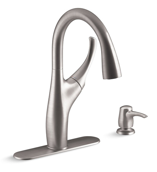 Kohler R72511-SD-VS Mazz 2-Hole Kitchen Faucet w/Soap/Lotion Dispenser, St-Steel