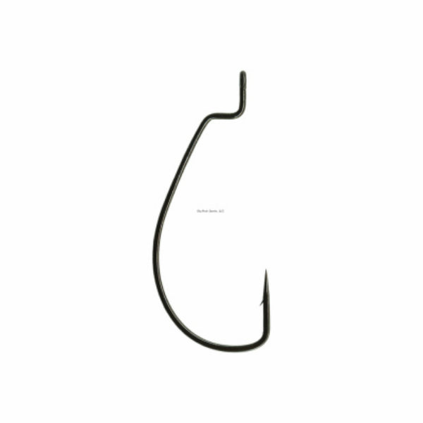 Gamakatsu 0414-0211 Plastic Worm Hook with Needle Point, NS Black, 2/0, 6-Pack