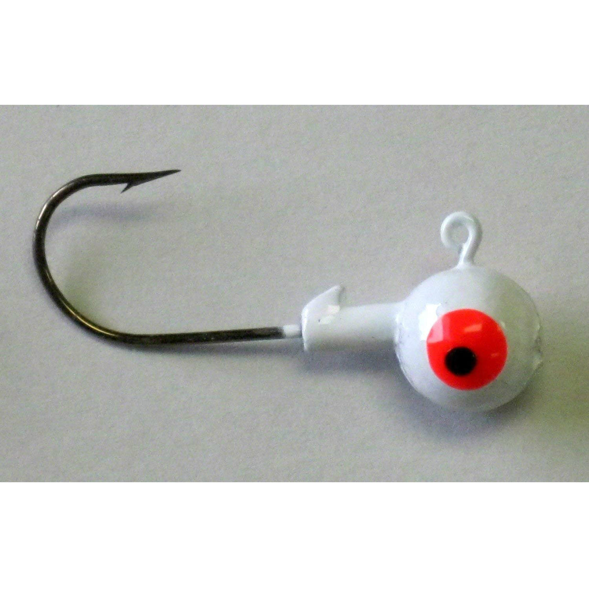 Kalins 0146-0725 Round Jig Head with Eagle Claw Hook, White, 1/8 Oz, 10-Pack
