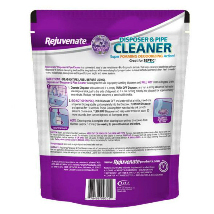 Rejuvenate RJ6DPCLAVENDER Garbage Disposal/Drain Pipe Cleaner, Lavend