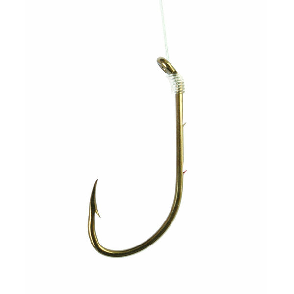Eagle Claw 0848-0653 Baitholder Bronze Snelled Hooks, Size 4, 10 Pack