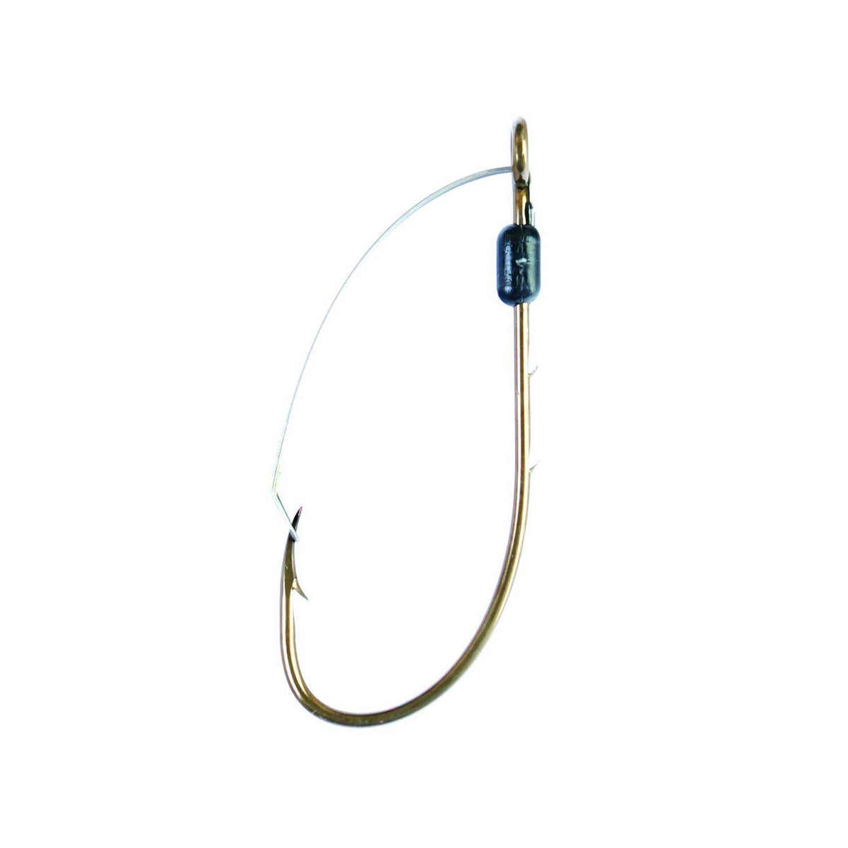 Eagle Claw 0848-0760 Baitholder Bronze Weedless Hooks, Size 1, 5-Pack