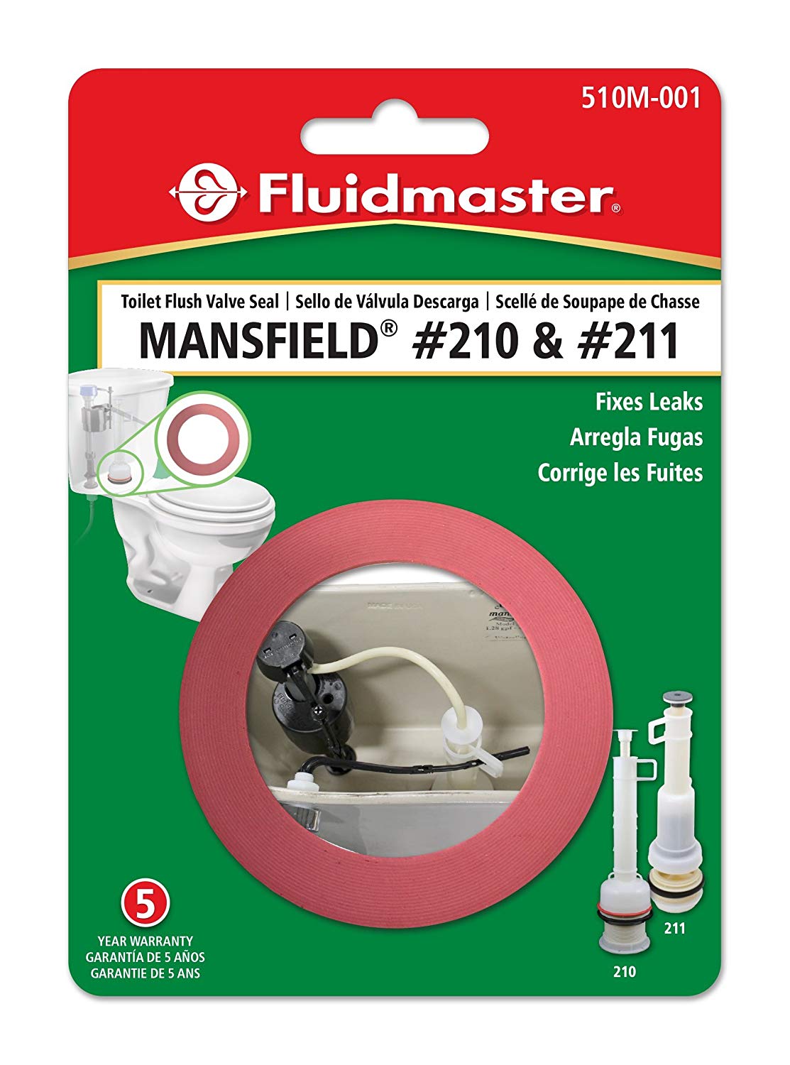 Fluidmaster 510M-001-P10 Toilet Flush Valve Seal for Mansfield Flush Valve