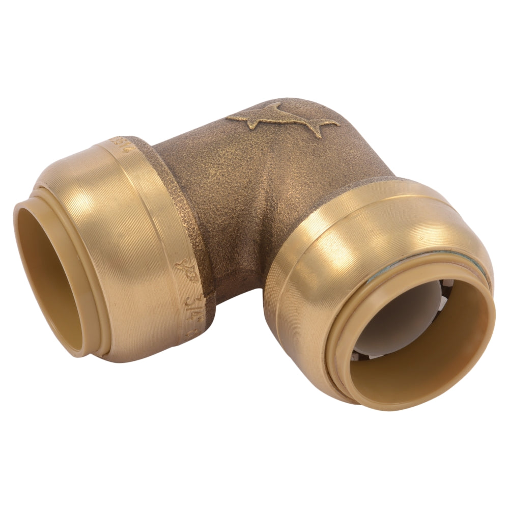 SharkBite U256LFA4 Brass Elbows with 90-Degree Connection, 3/4", 4-Pack