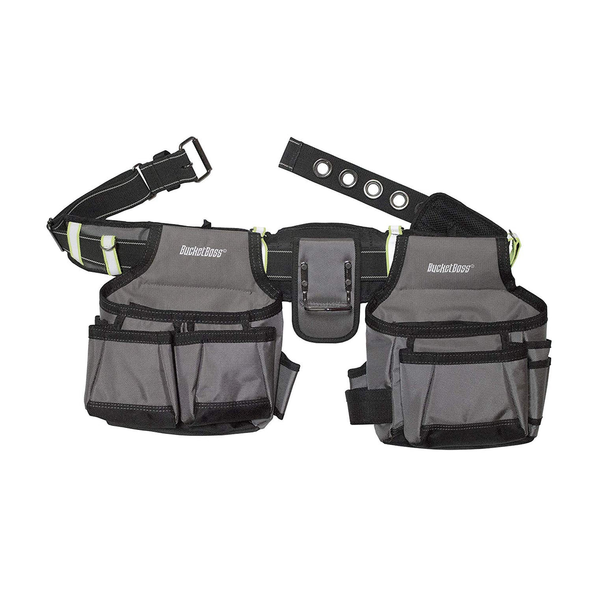 Bucket Boss 55105-HV High Visibility Contractors Rig with 2-Bags & 29 Pockets