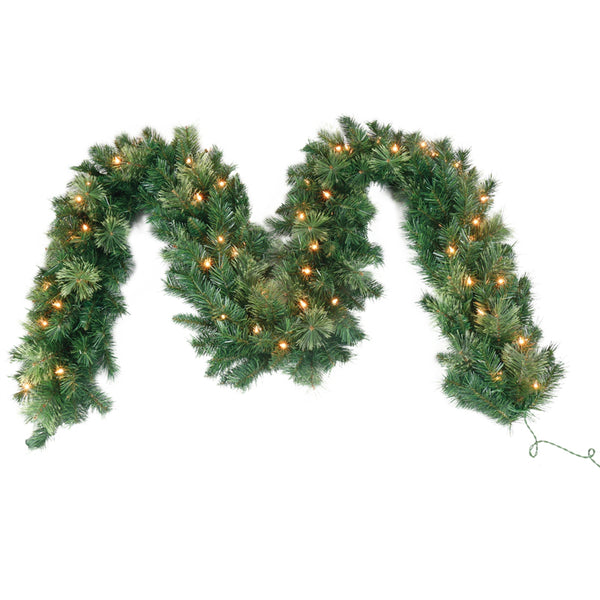 Santas Forest 81737 Pre-Lit Christmas Garland, 9' x 14"