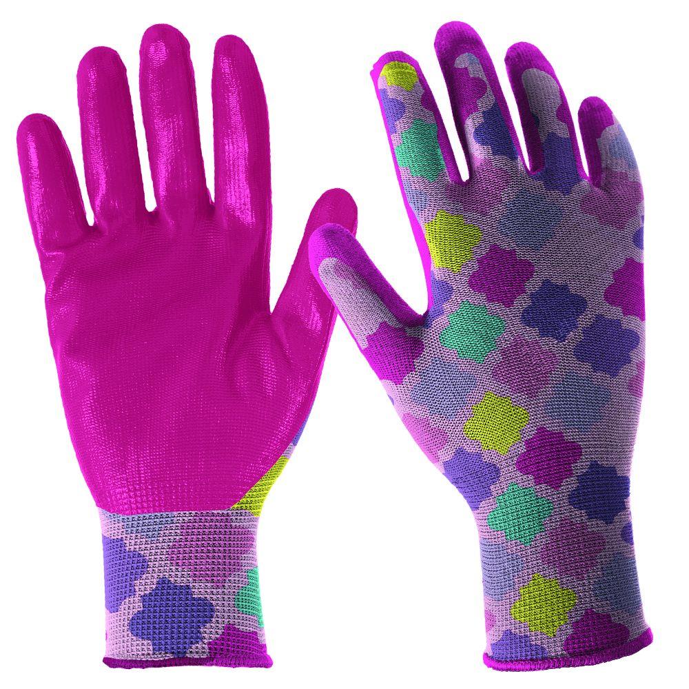 Digz 7662-26 Girl's Latex-Free Nitrile Dipped Garden Glove, Youth