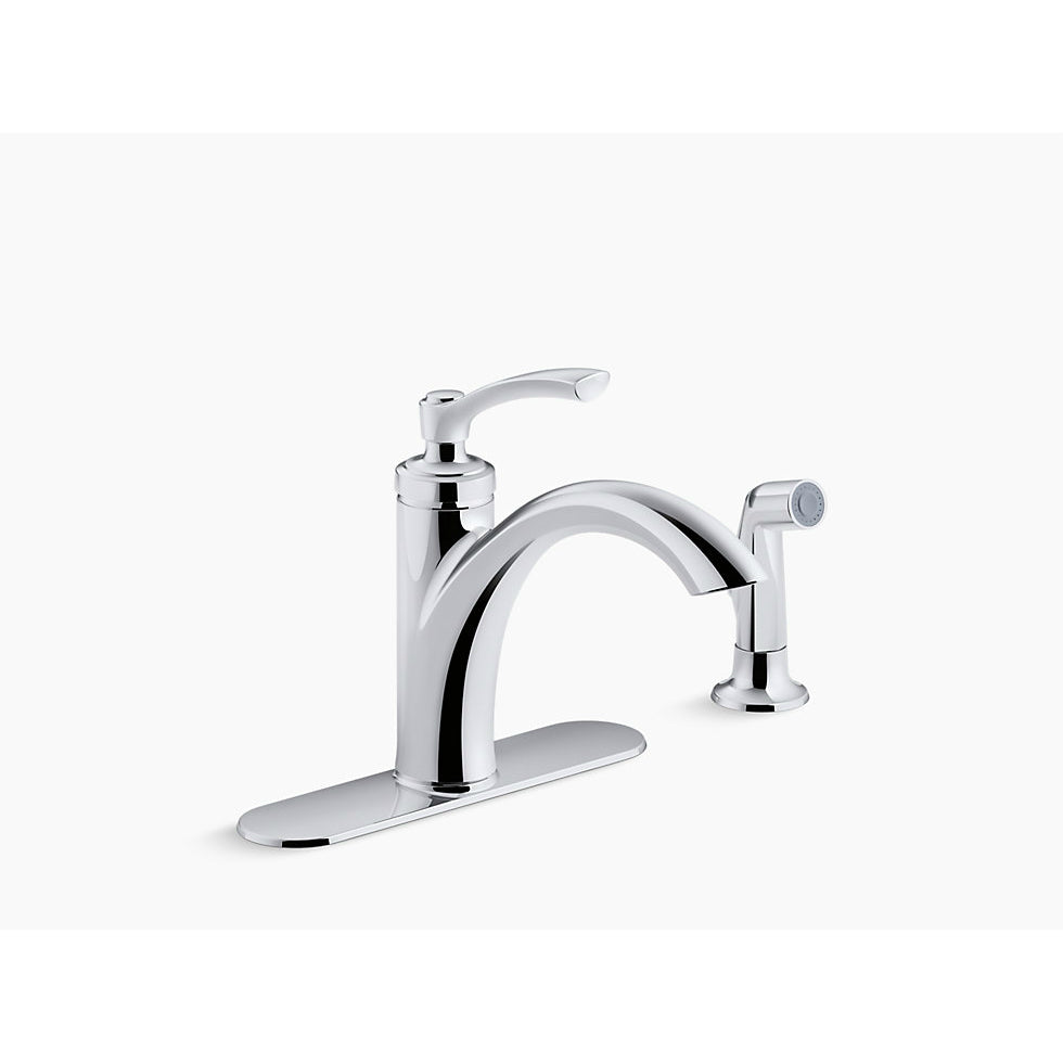 Kohler R29669-CP Linwood Kitchen Faucet with Sidespray, Polished Chrome