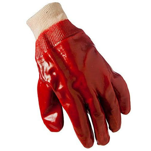Grease Monkey 25040-26 Men's Red PVC Coated Knit Wrist Glove, Large