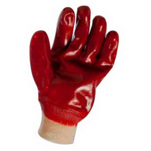 Grease Monkey 25040-26 Men's Red PVC Coated Knit Wrist Glove, Large