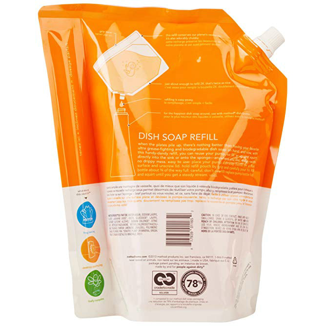 Method 01165 Dish Pump Refill, Clementine, 36 Oz