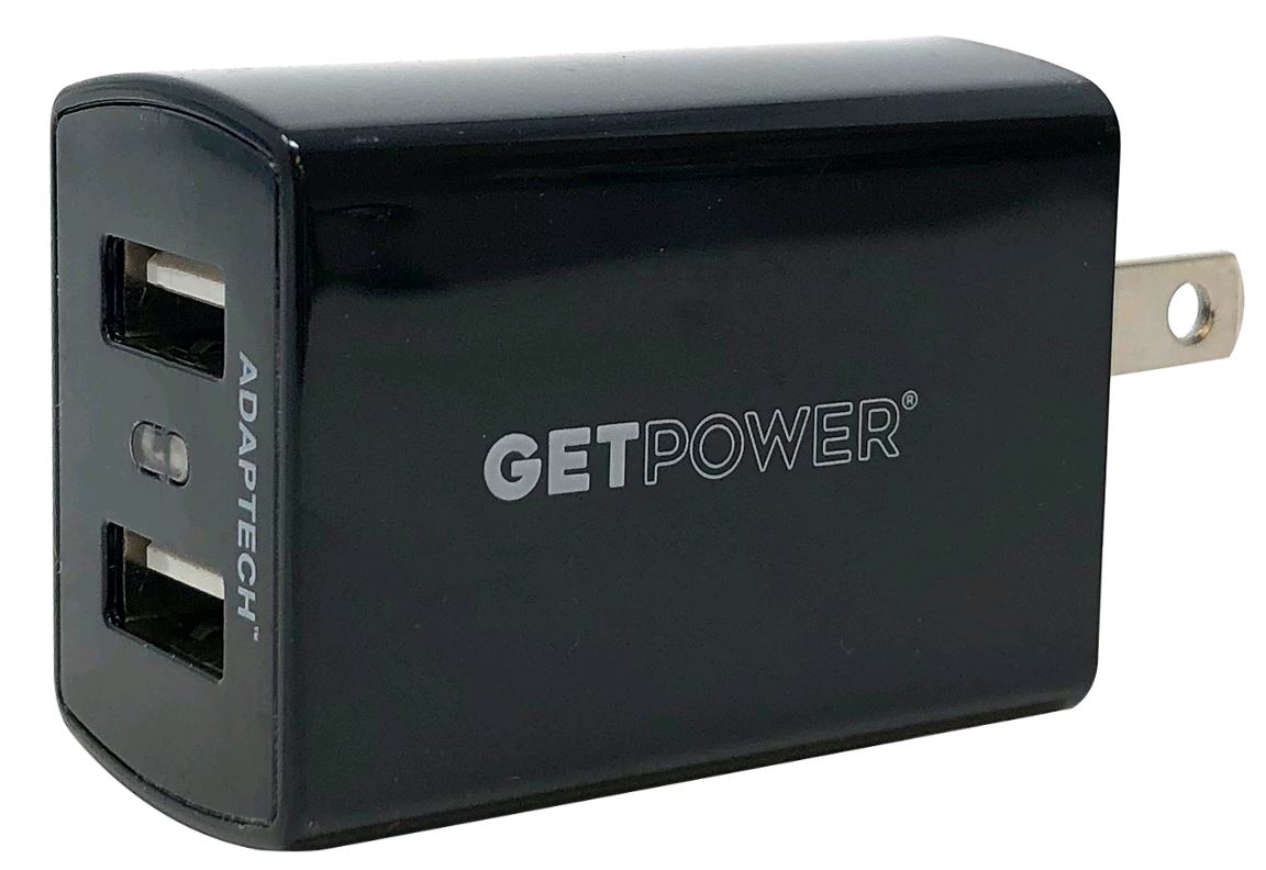 GetPower CWP-2USBACMULTI AC to Dual USB Wall Adapters, 2.4Amp, Assorted Colors