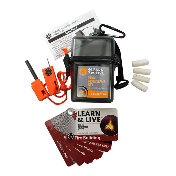 UST 20-02760 Learn & Live Fire Starting Kit with Watertight Case
