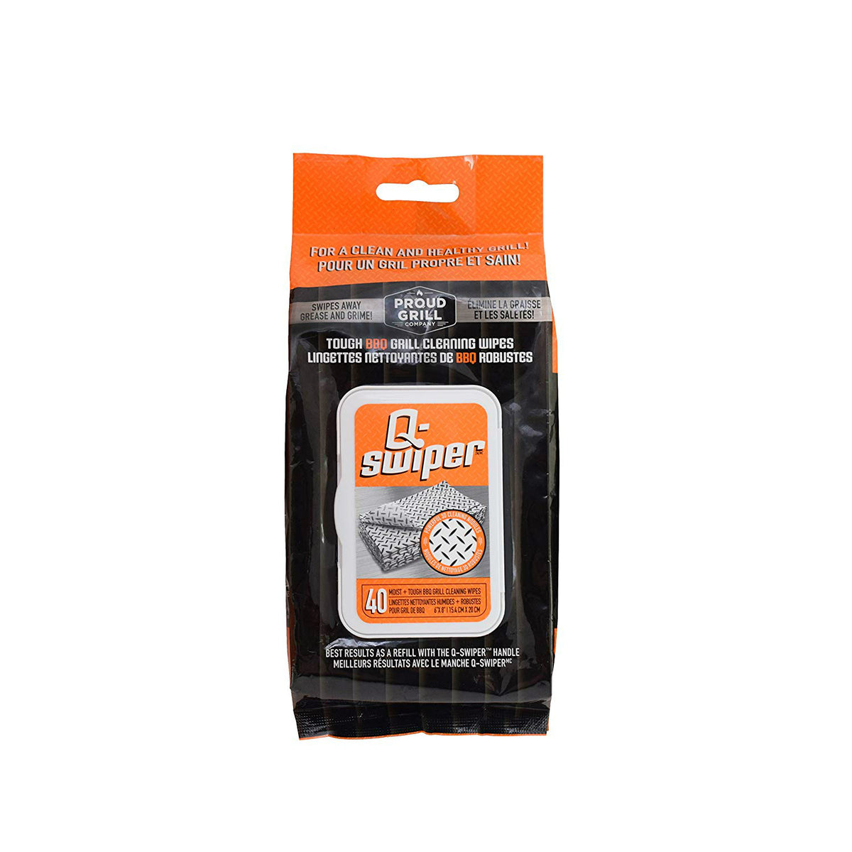 Proud Grill 2400C Q-SWIPER BBQ Grill Cleaning Wipes Refill, 40-Count