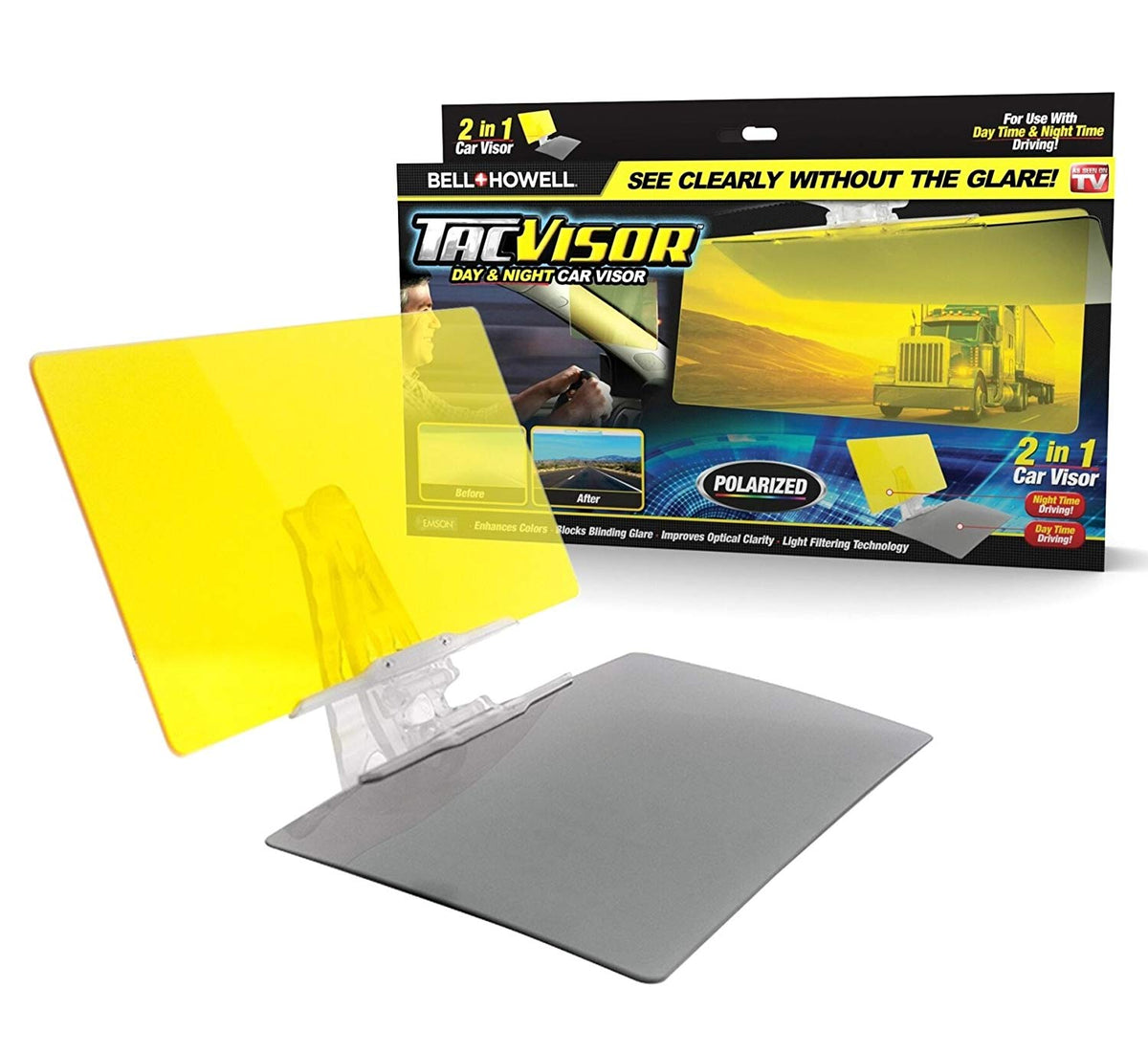 Bell-Howell 2092 Tac Visor Day & Night 2-In-1 Car Visor