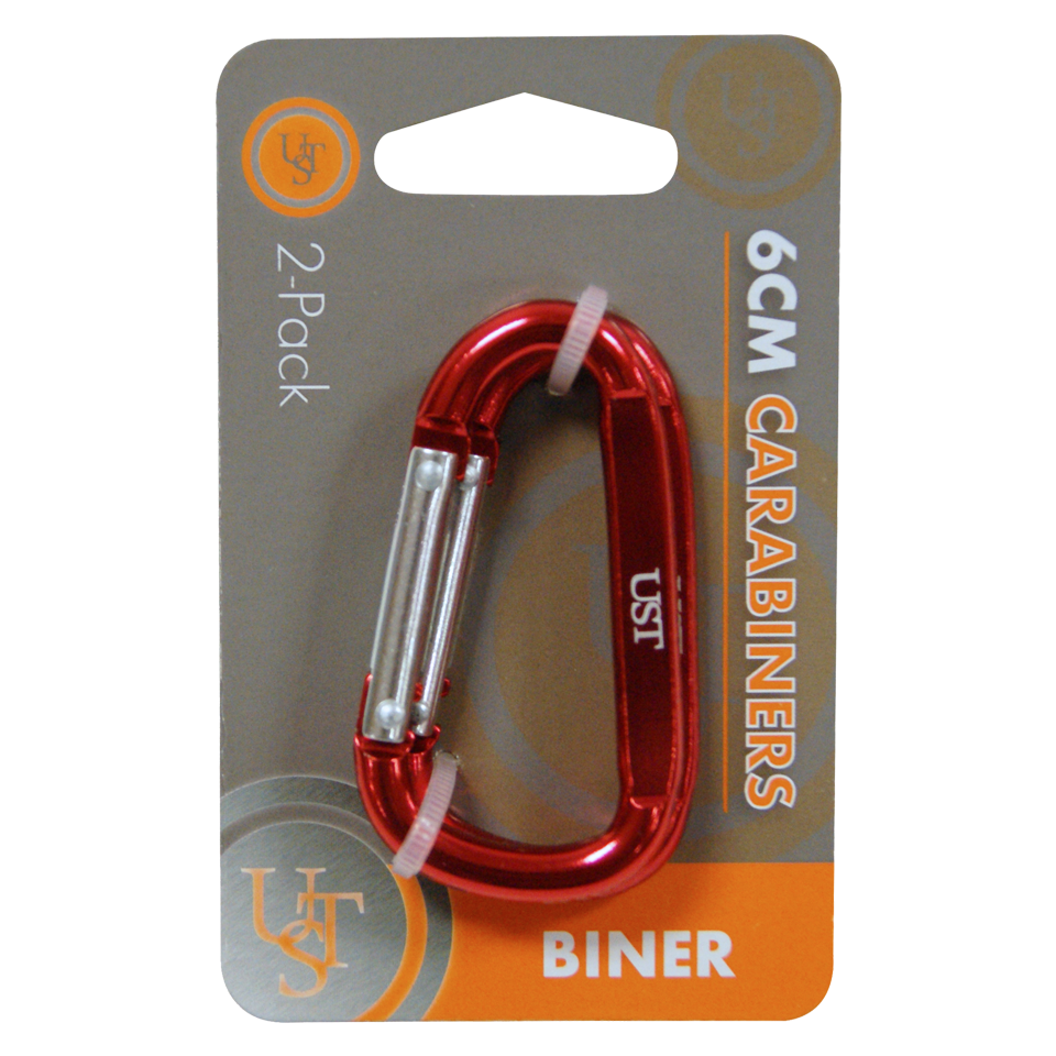 UST 20-02113-PDQ12 D-Shaped Carabiners, Assorted, 2-Pack