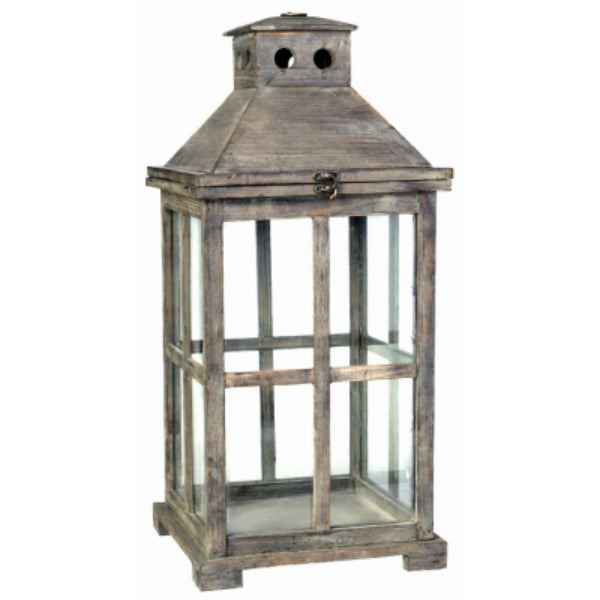 A&B Home 30383-LARGE Graca Square Temple Garden Candle Lantern, Antique, Large