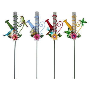 Alpine WQA306ABB Watering Can Rain Gauge Planter Stake, 15"