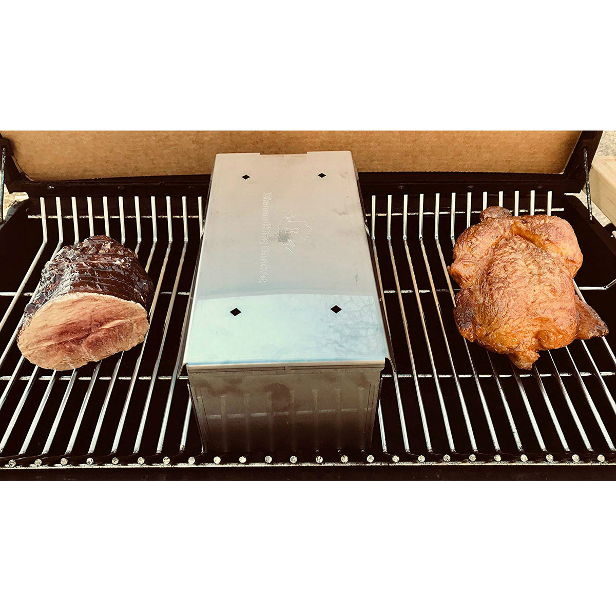 Diamond King Smoker SMOKERCOOKER-6X12 Stainless Steel Smoker Box, 6" x 12"