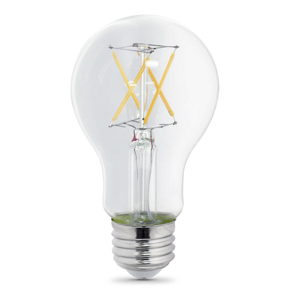 Feit BPA1940CL927CAFIL2RP Dimmable A19 Clear LED Bulb, 5W, Soft White, 2-Pack