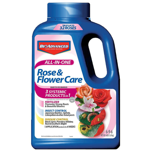 BioAdvanced 701116E All-In-One Rose & Flower Care Granules, 6-9-6, 4 Lbs