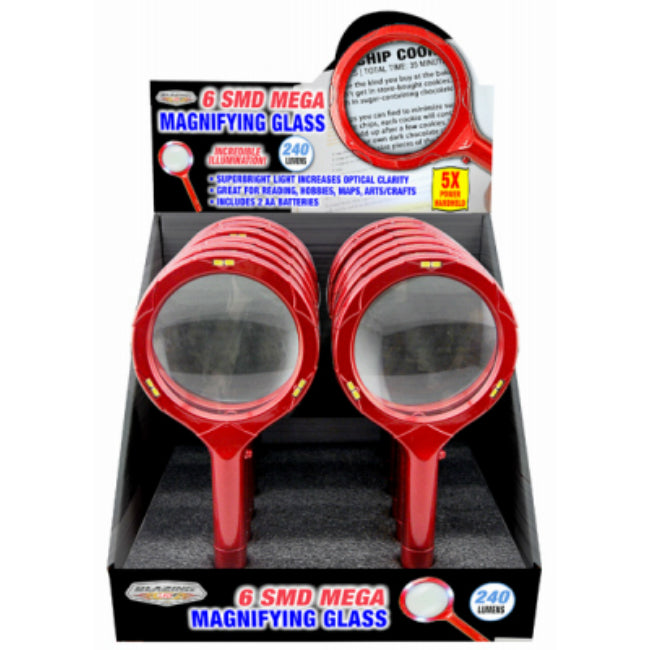 Blazing LEDz 702423 6-SMD Mega Magnifying Glass with Batteries, 240 Lumens