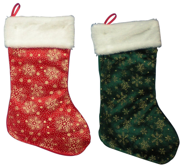 Santas Forest 28321 Christmas Red/Green Stocking, 18"
