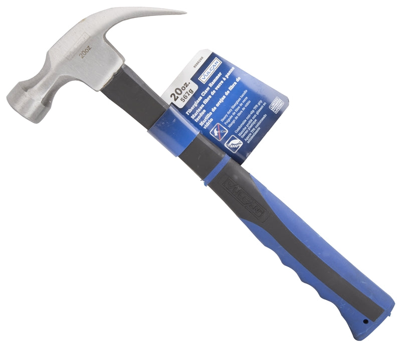Vulcan JL60314A Curved Claw Hammer with Fiberglass Handle, 20 Oz Head
