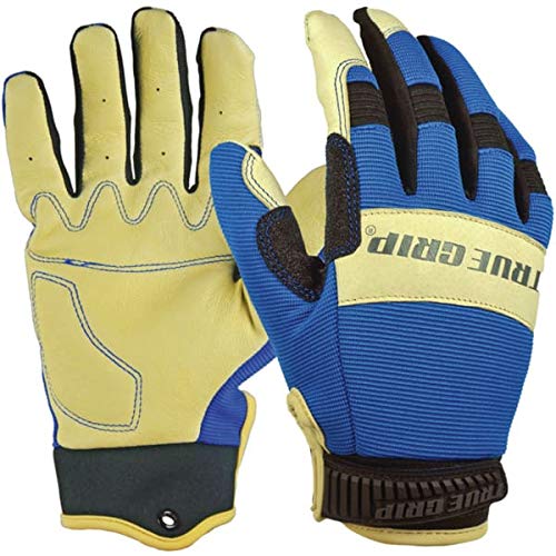 True Grip 99517-23 Hybrid Pigskin Leather Gloves, Large