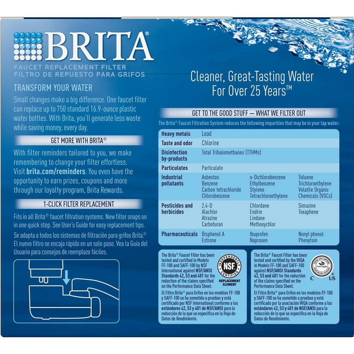 Brita 36312 Replacement Filters for Chrome Faucet Mount System, 2-Count