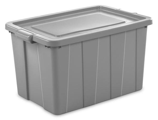 Sterilite 16796A04 Tuff1 Rugged & Impact Resistant Tote, Cement Color, 30-Gal