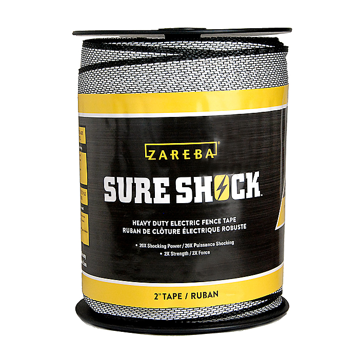 Zareba HDT500W2-Z Sure Shock Heavy-Duty Electric Fence Tape, 500', 2"