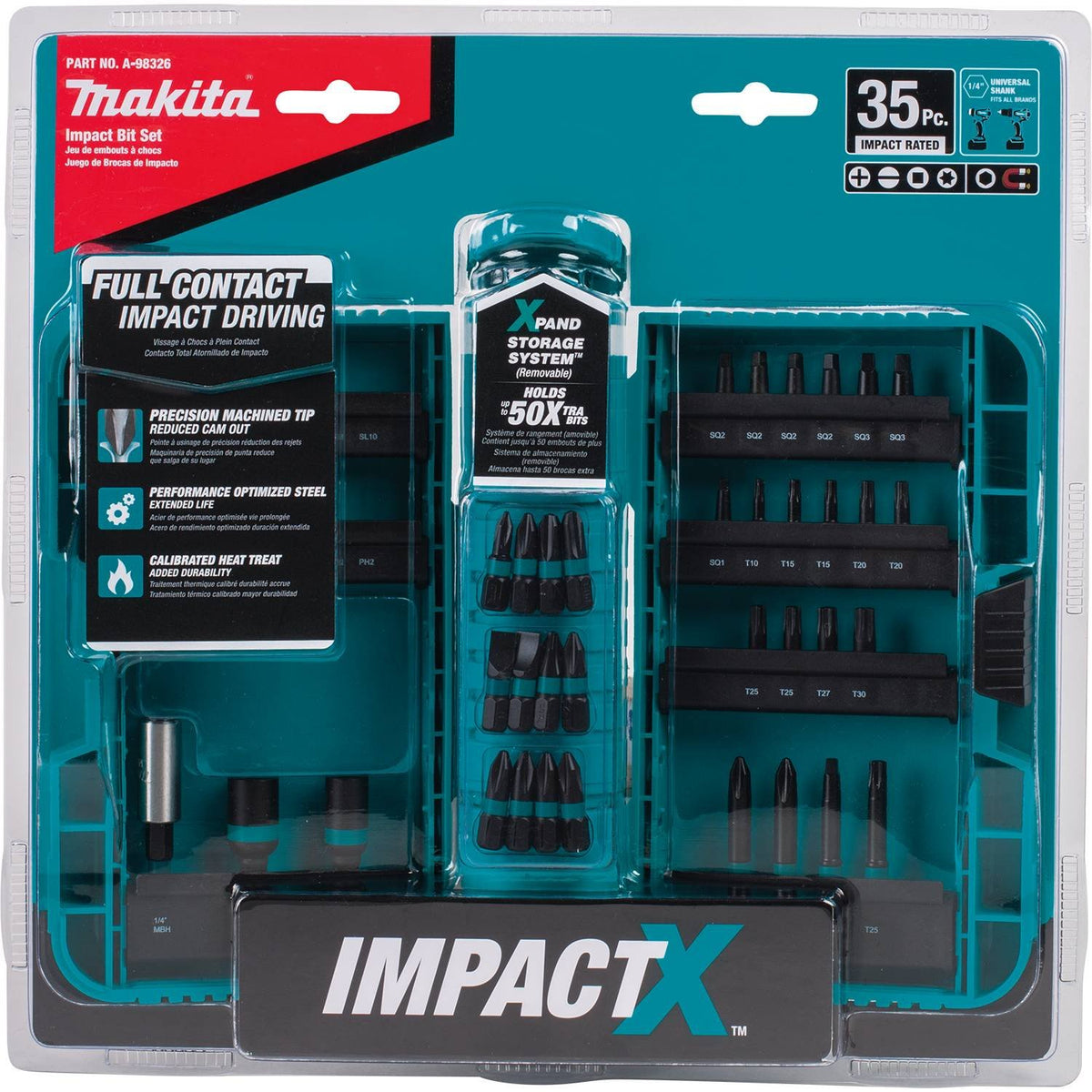 Makita A-98326 ImpactX Driver Bit Set, 35 Piece