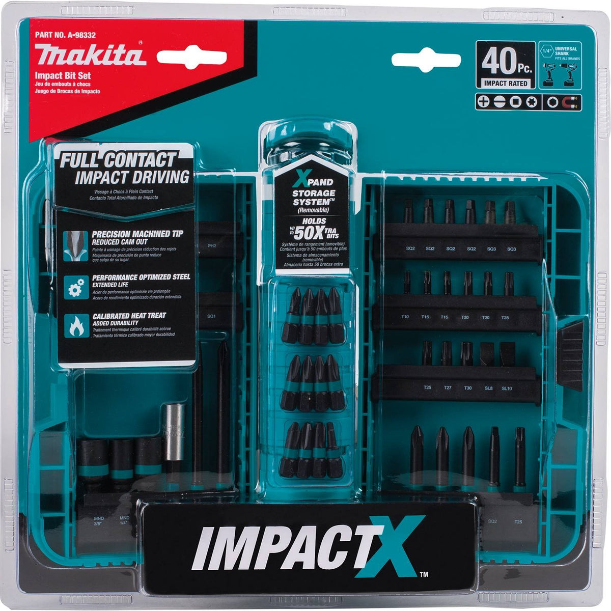Makita A-98332 Impactx Driver Bit Set, 40-Piece