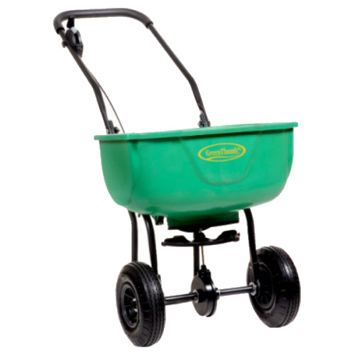 Green Thumb TC2026D Broadcast Spreader with Pneumatic Wheels, 70 Lb Capacity