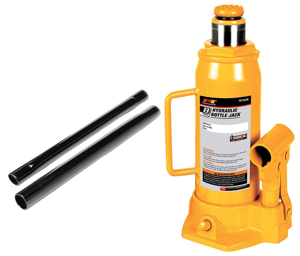 Performance Tool W1628 Hydraulic Bottle Jack, 8-Ton Load Capacity, 9" to 18"