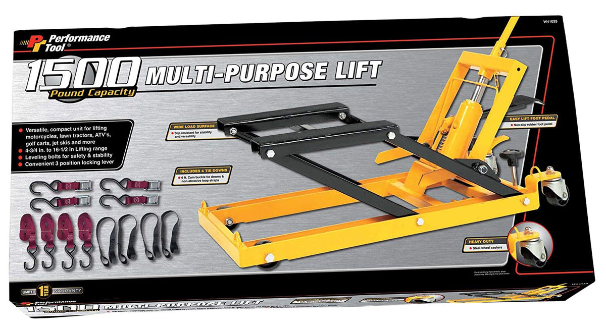 Performance Tool W41035 Multi-Purpose Hydraulic Lift, 1500 Lb Capacity