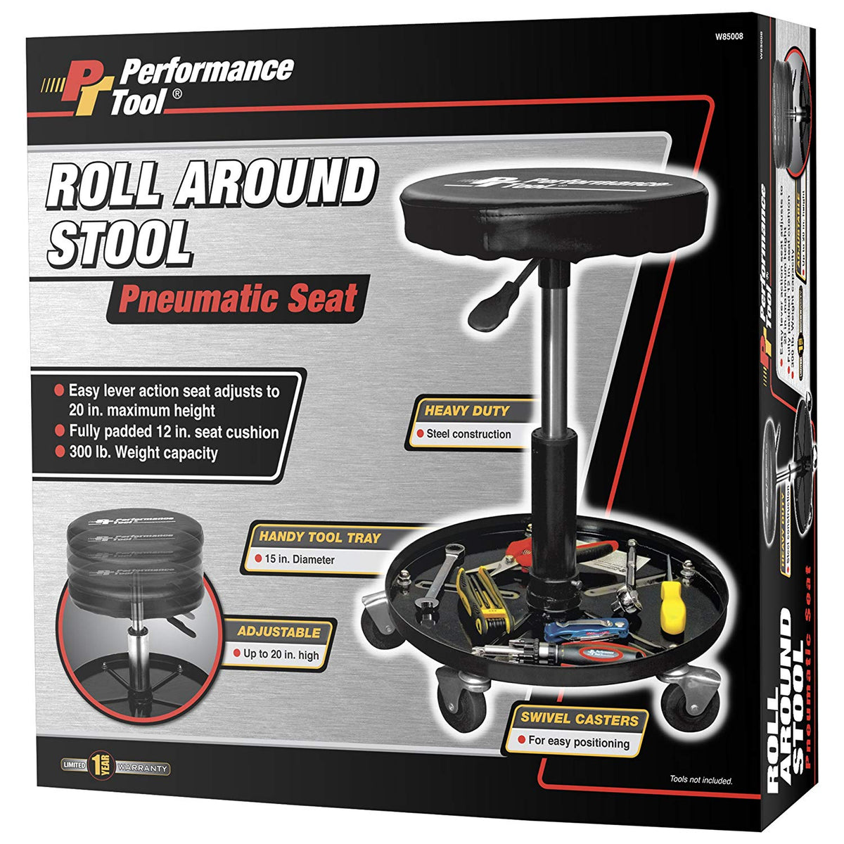 Performance Tool W85008 Professional Hydraulic Shop Seat