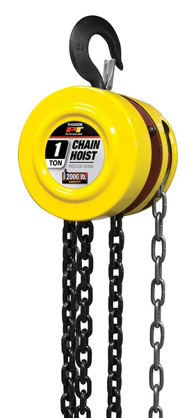 Performance Tool W4005DB Chain Hoist with 1 Ton Load Capacity & 8' Lift Range