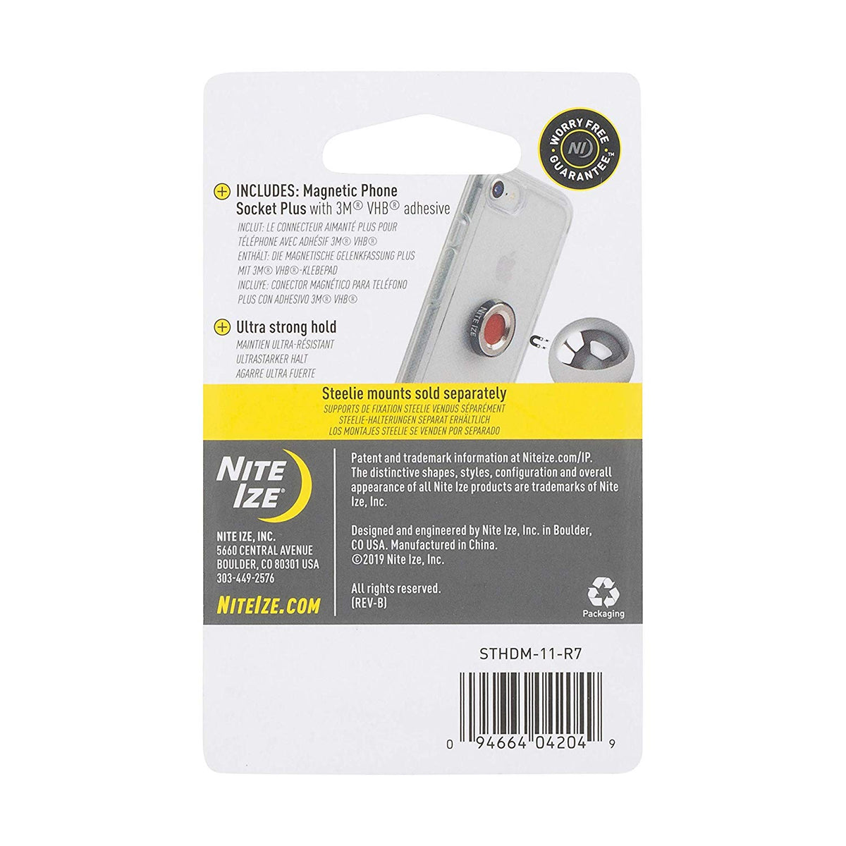 Nite Ize STHDM-11-R7 Steelie Magnetic Phone Socket Plus for Steelie Mounts