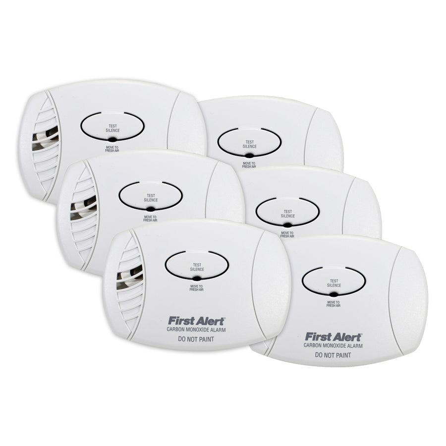 First Alert CO400B6CP Battery-Operated Basic Carbon Monoxide Alarm, 9V, 6-Pack
