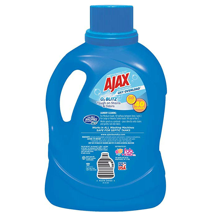 Ajax AJAXX37 Oxy Overload Liquid Laundry Detergent with O2 Blitz, 60 Oz