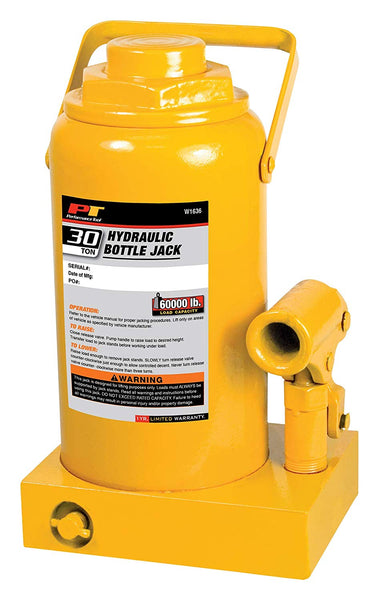 Performance Tool W1636 Hydraulic Bottle Jack, 30 Ton Capacity