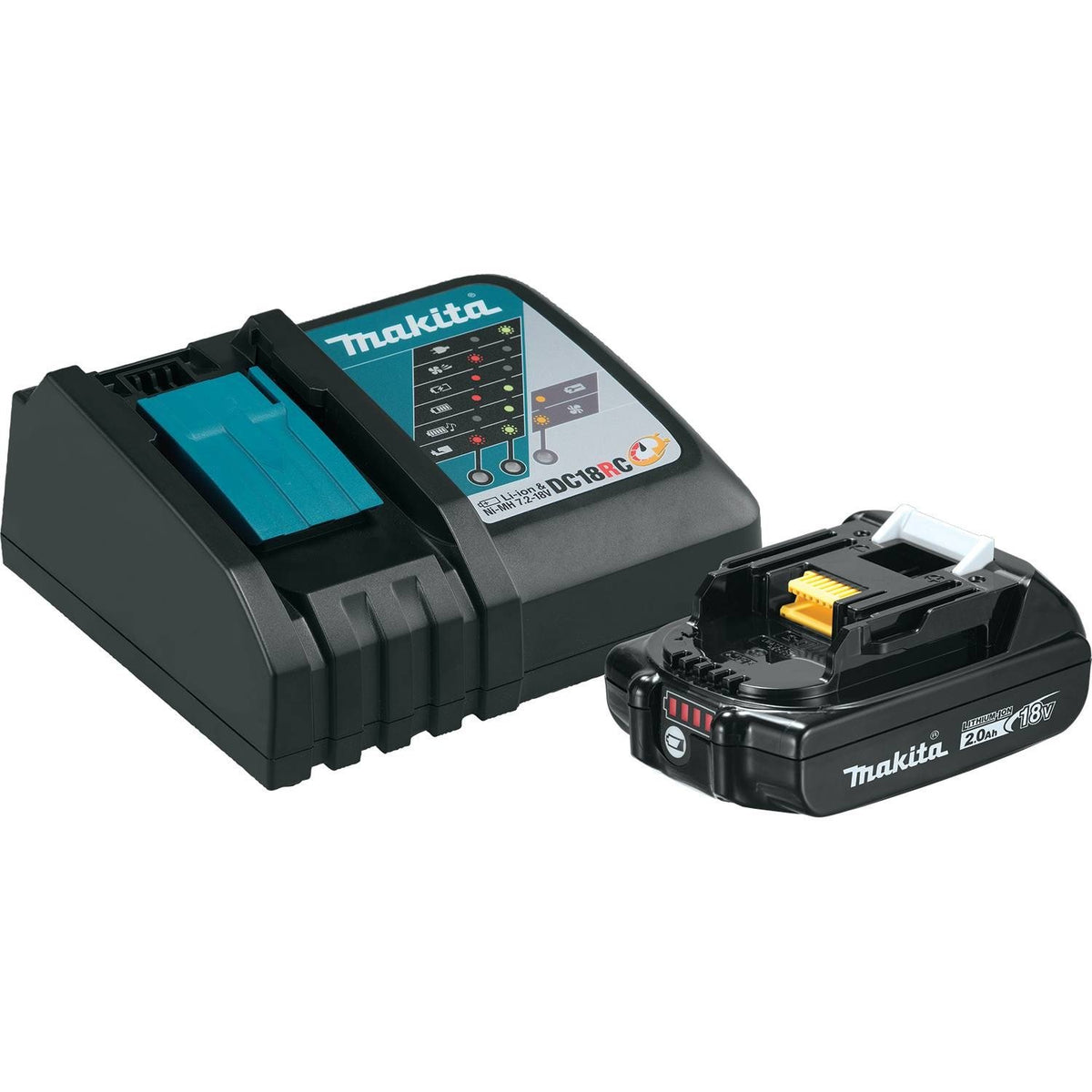 Makita BL1820BDC1 LXT Lithium‑Ion Compact Battery/Charger Starter Pack, 2.0Ah,18V