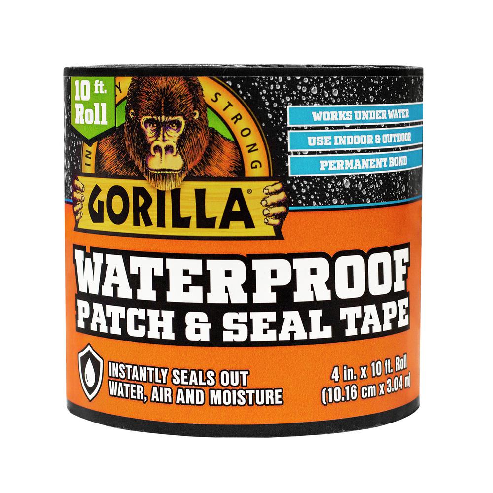Gorilla 4612502 Waterproof Patch & Seal Tape, 4" x 10'